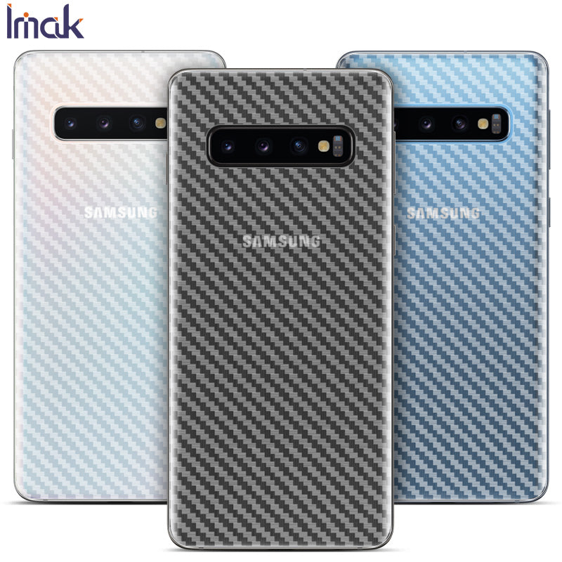 IMAK pro Samsung Galaxy S10 Carbon Fiber Pattern Ochrana zad telefonu proti poškrábání IMAK pro Samsung Galaxy S10 Carbon Fiber Pattern Ochrana zad telefonu proti poškrábání